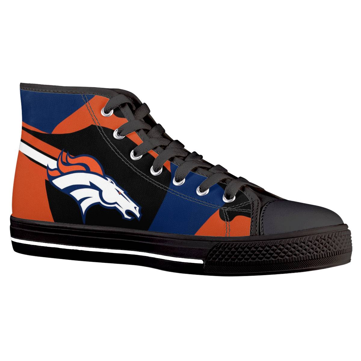 Men's Denver Broncos High Top Canvas Sneakers 004